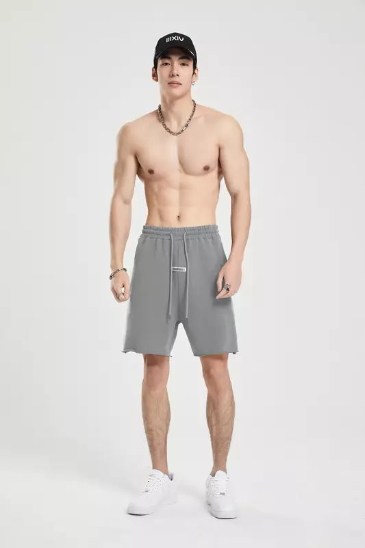 Pantalones cortos deportivos para hombre y mujer, ropa de calle de algodón, informal, de cinco puntos, a la moda, novedad de verano
