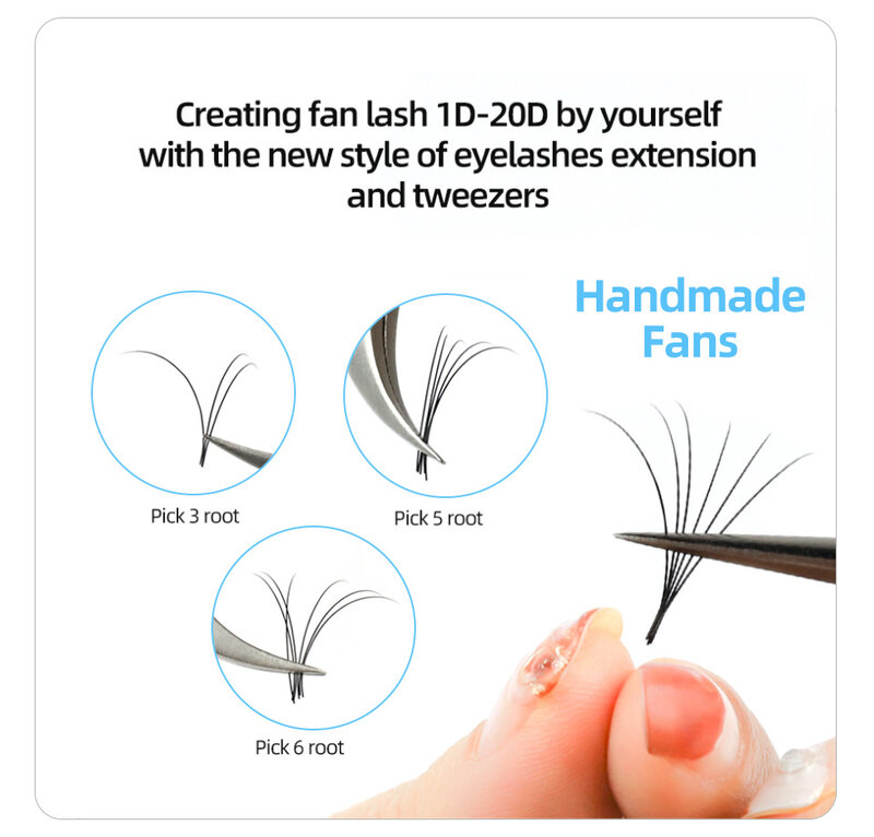 AGUUD C CC D DD Eyelash Extension Individual Premium Fake Mink Silk Lashes Extension Supplies Regular Eyelashes for Professional