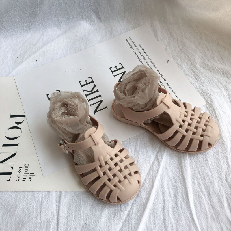 Scarpe per bambini sandali estivi neonate bambino morbido antiscivolo scarpe da principessa bambini caramelle gelatina scarpe da spiaggia ragazzi sandali romani Casual