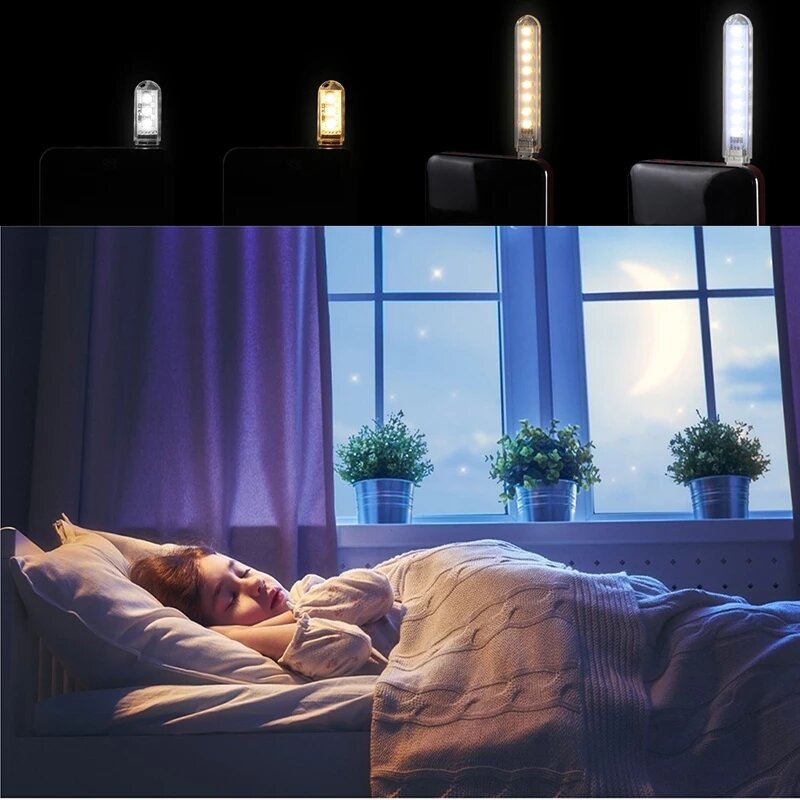 Đèn LED USB Đèn Sách DC5V Siêu Sáng Đèn Đọc Sách 3 Đèn LED 8 Đèn LED 24 Bóng Đèn LED Mini Di Động Đèn LED Cho ngân Hàng Điện Máy Tính Laptop Notebook