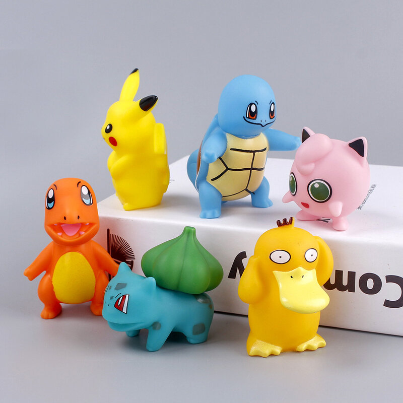 6 pz Pokemon vinile leggero Action Figure bambola giocattolo Pikachu PVC torta decorazione Psyduck Hollow modello bambini compleanno regali di natale