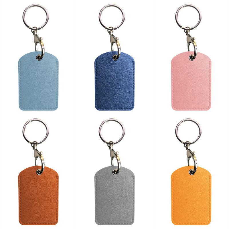 Leather Keychain  Doorlock Key Ring Access Card Bag Induction Waterproof ID Card Case Key Tag Protective Case