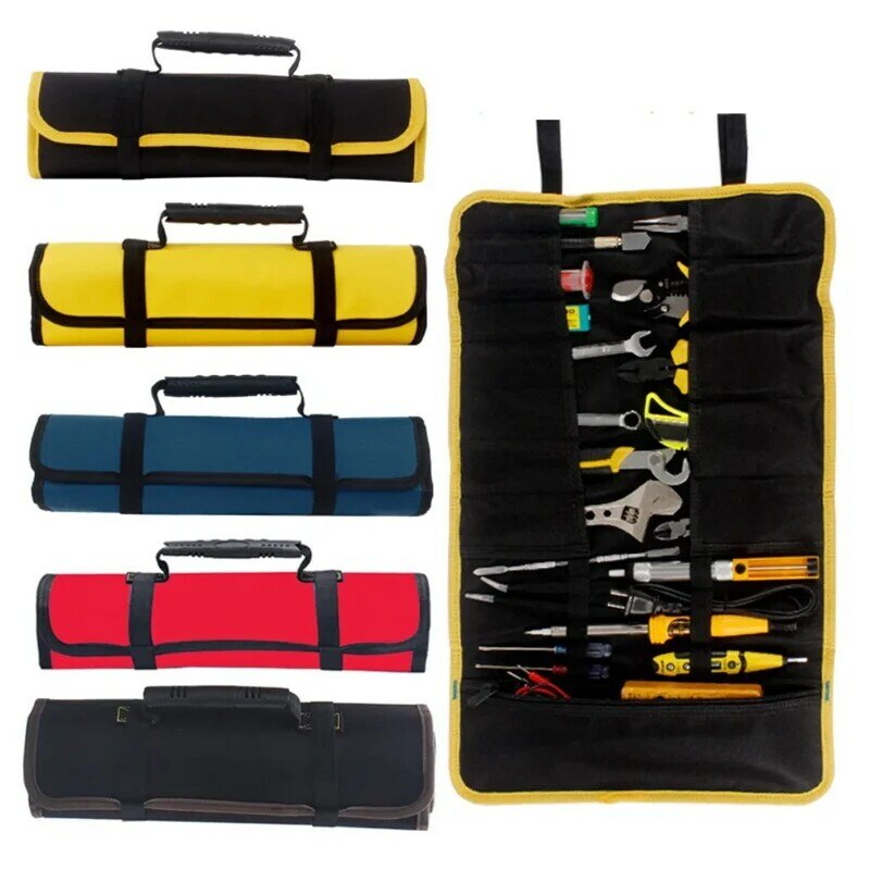 Bolsa portátil de tela Oxford para herramientas, bolsa enrollable plegable, bolsillo de almacenamiento, multifunción, estuche organizador, nuevo