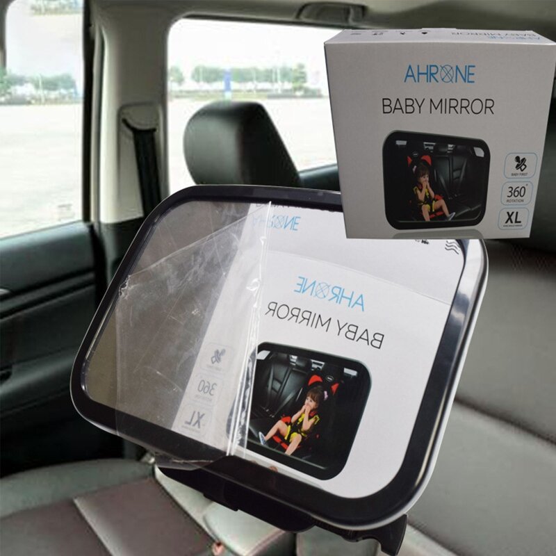 Espelho carro para bebê, visão clara, carro bebê ajustável 360 graus para espelhos assento