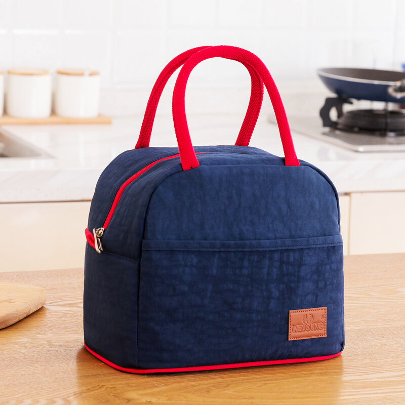 Portable Oxford Tote Work Lunch Bag Thermal Insulated Lunch Box Cooler Handbag Bento Pouch Dinner Container Food Storage Bag