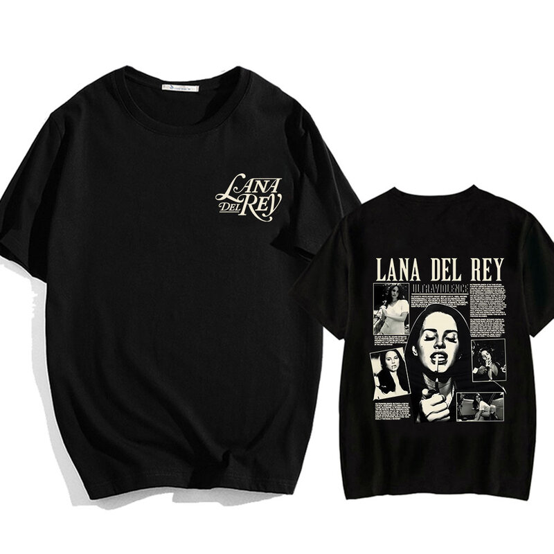 Lana Del Rey 싱어 프린팅 티셔츠, 반팔 코튼 소프트 티셔츠, 용수철 여름 캐주얼 남녀 티셔츠, O-넥