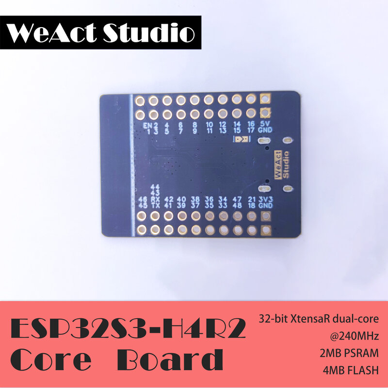 Weact บอร์ดไอโอดีบลูทูธ WiFi ขนาดเล็ก ESP32-S3FH4R2ใช้ ESP32-S3 4MB แฟลช2MB PSRAM micropthon