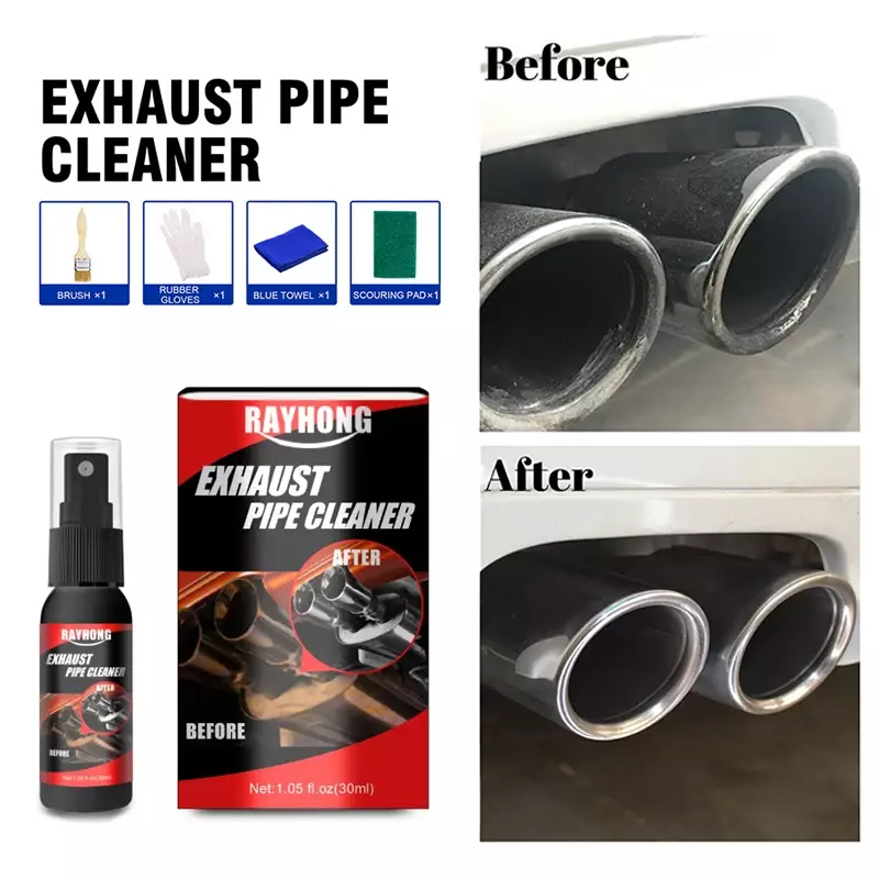 30ml Car Exhaust Pipe Multi-functional Metal Anti-rust Cleaner Exhaust Pipe Repair Motorcycle Rust Remover Maintenance Tool