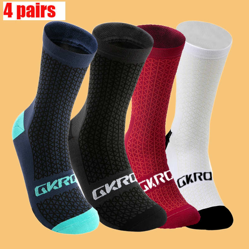 4 paia di calzini da ciclismo di squadra di alta qualità calzini da bici sportivi professionali calzini da corsa di alta qualità calzini da basket uomo donna