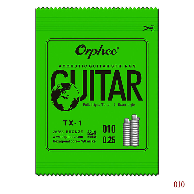 Cordas simples Guitarra acústica Instrumento musical, EBGDA calibre 010, 014, 023, 030, 039, 047, TX620