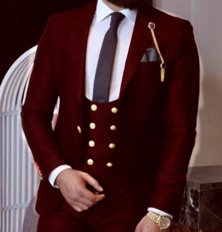 2023 kostium Homme włoski elegancka typu Slim pasuje do 3 sztuk królewskiego błękitu garnitury męskie zestaw smokingi na bal drużbowie marynarka na wesele