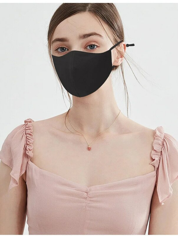 Nova máscara moda reutilizável protetor respirável e dustproof verão gelo seda algodão máscaras lavadas pela boca à prova de vento-muffle máscara