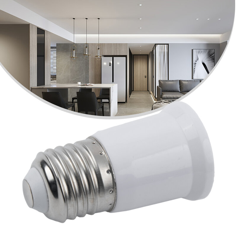 E27 To E27 Extend Socket Base Plastic White 1pc 3cm 1.2 Inch Adapter Extension Base Lamp Holder Converter Durable