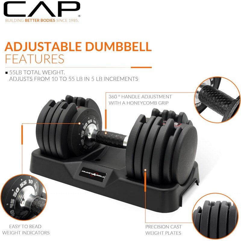 Barbell ADJUSTABELL Adjustable Dumbbell with Contoured Full Rotation Handle