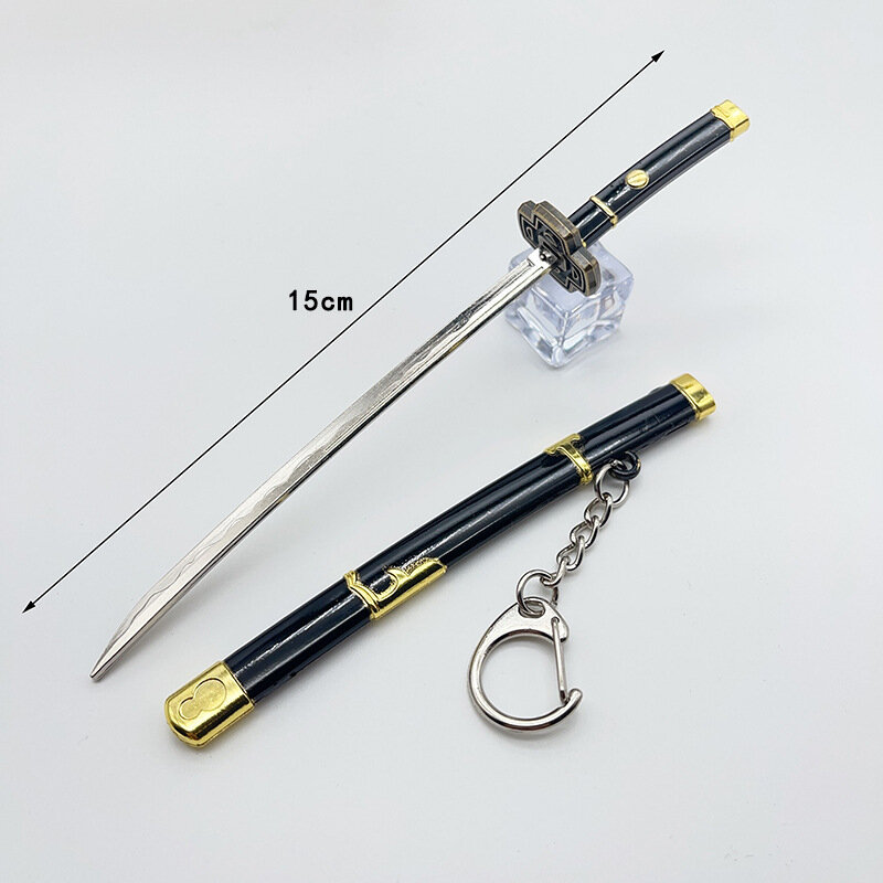 Pedang pembuka huruf logam 15CM, Anime Jepang Demon Slayer Kimetsu no Yaiba, senjata Model dapat digunakan untuk bermain peran