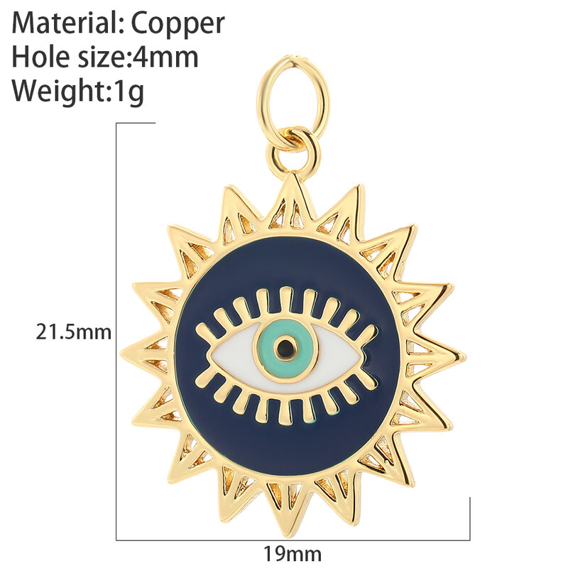 Star Moon Charms Enamel Bohemia Necklace for Women Jewelry Diy Pendant Necklace inlaid zircon Charms for Jewelry Making Copper
