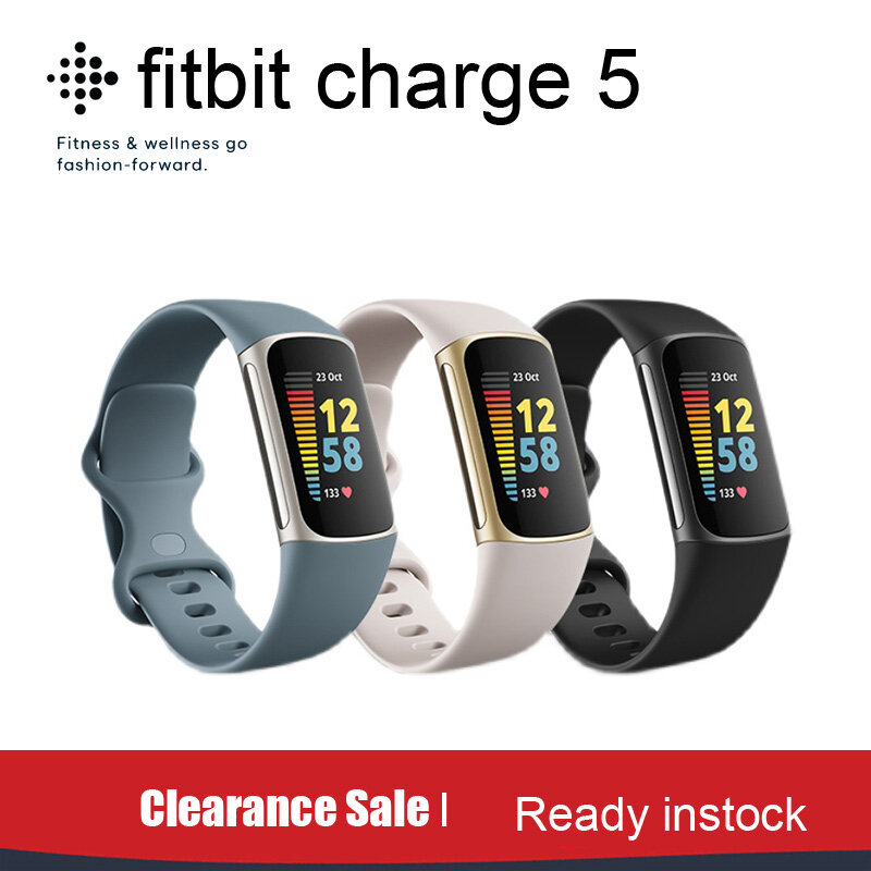 นาฬิกาอัจฉริยะ Fitbit Charge 5ตัวติดตามกีฬาฟิตเนสสุขภาพอัตราการเต้นของหัวใจมอนิเตอร์การนอนหลับ ECG กันน้ำสมาร์ทวอท์ช iOS แอนดรอยด์