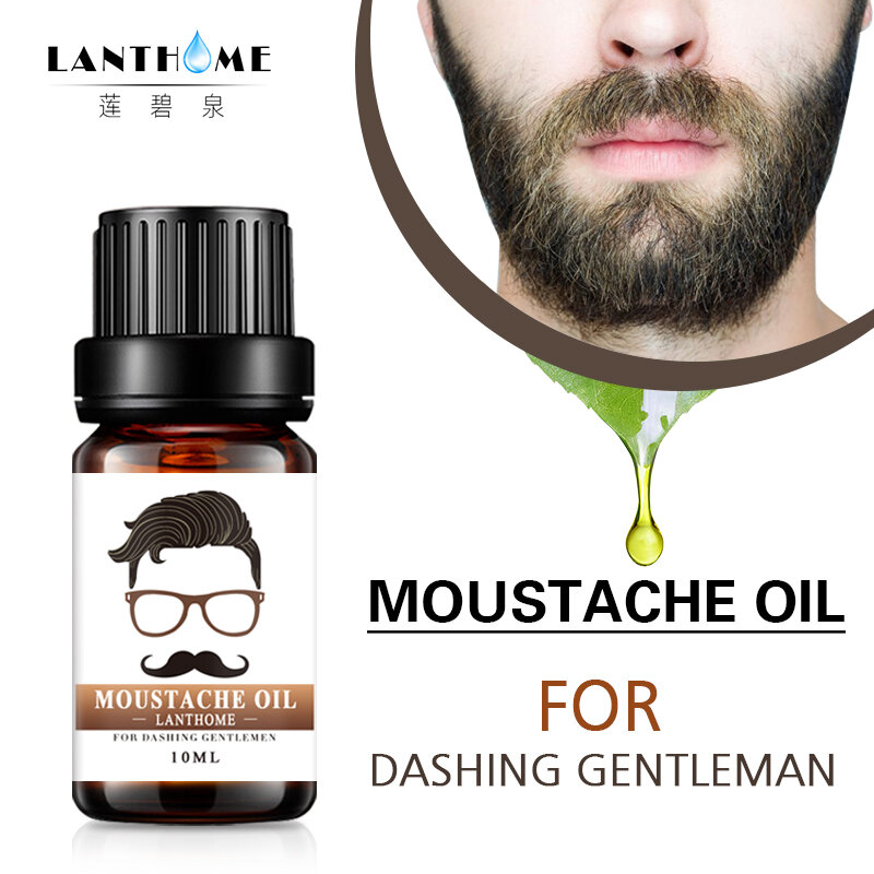 Huile à barbe organique pour hommes, 10ml, hydratant, poils du visage, à croissance Pure, produits essentiels plus épais