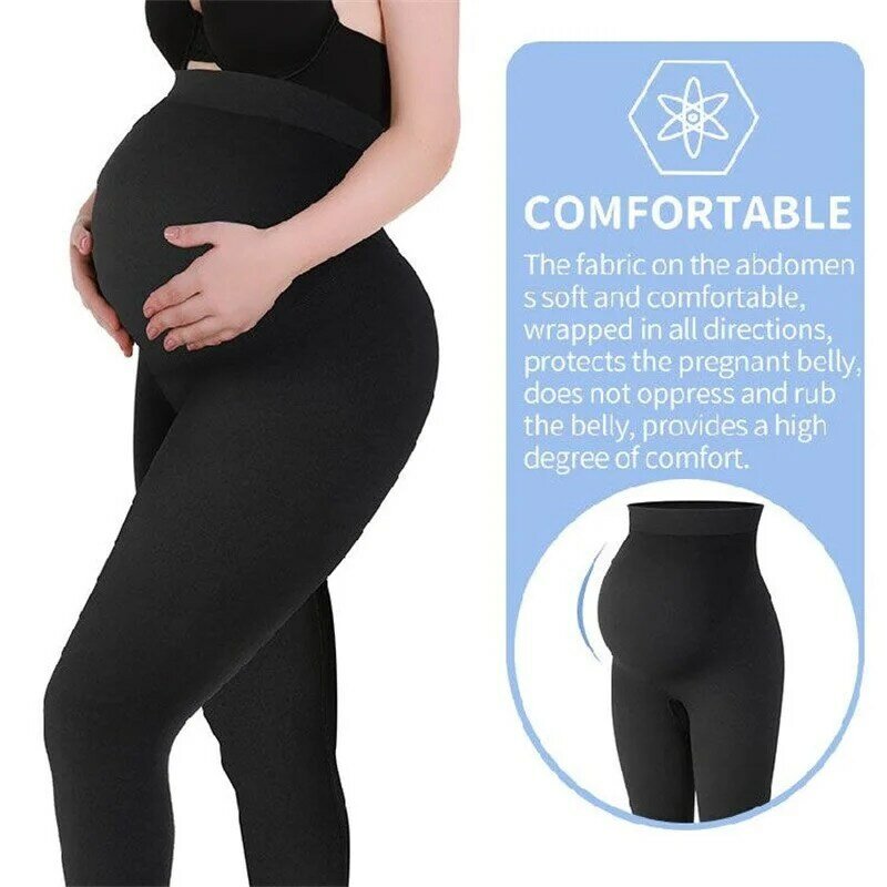 Leggings de maternidad para mujer, pantalones de cintura alta, ropa de maternidad ajustada, soporte para el vientre, ropa moldeadora de alta elasticidad