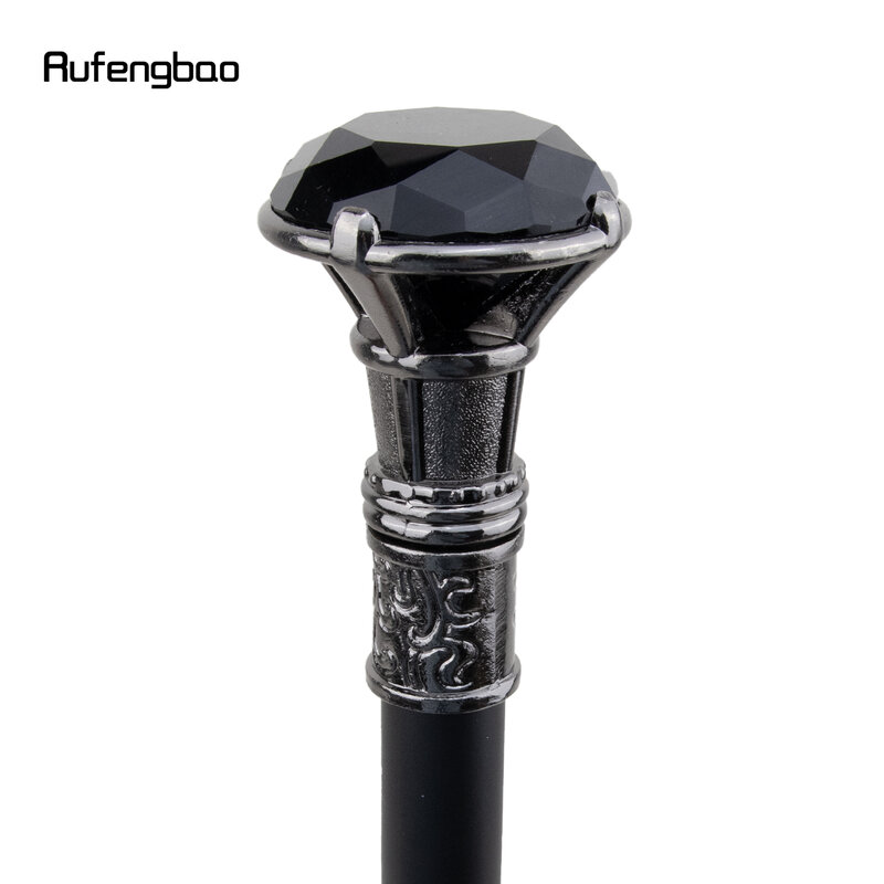 Black Diamond Type Silver Single Joint Walking Stick Decorative Cospaly Party Fashionable Walking Cane Halloween Crosier 93cm