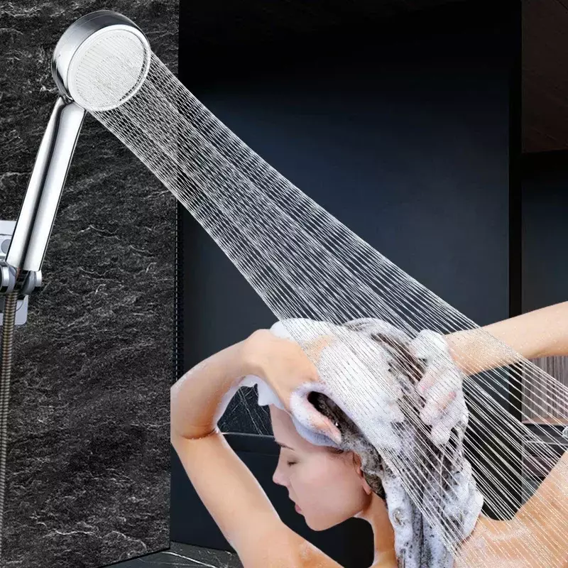 Cabezal de ducha de lluvia de ahorro de agua de alta presión, accesorios de baño, soporte cromado ABS