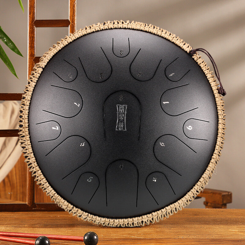 Hluru Steel Tongue Drum Musical Instruments14 Inch 15 Note D Tone drums percussion 8 Colors