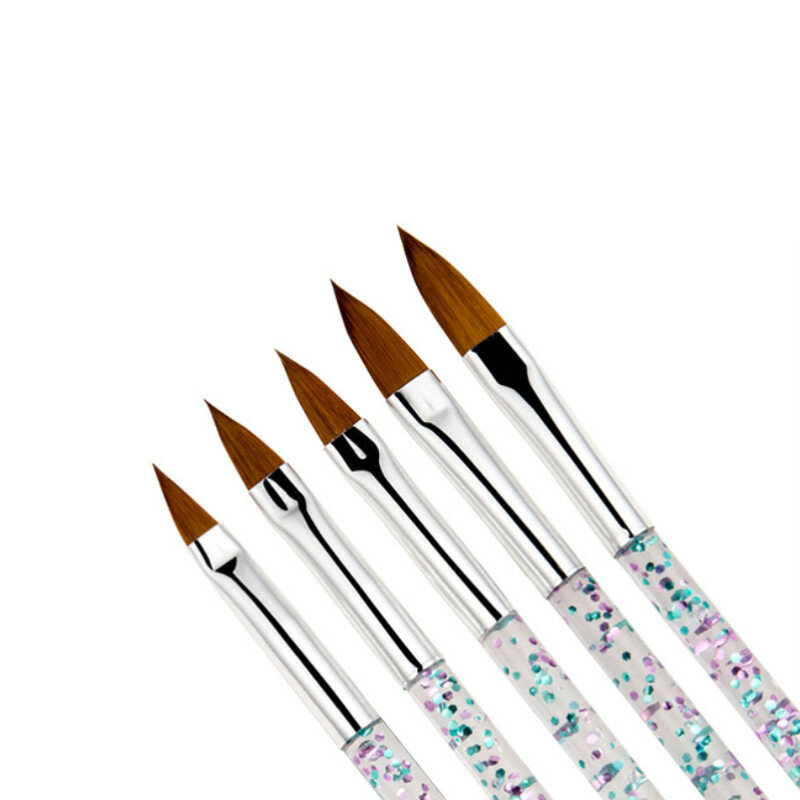 Nieuwste 11/13/15/17/19Mm Nail Art Crystal Brush Uv Gel Builder Schilderen Puntjes pen Carving Tips Manicure Salon Gereedschap