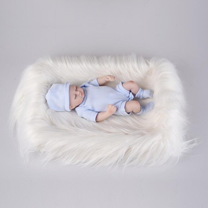 Selimut foto bayi baru lahir, 60x50cm karpet bulu palsu, selimut latar belakang fotografi mewah, pengisi barang keranjang