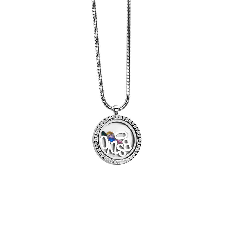 1pc Kreis Medaillon Anhänger Halskette mit englischen Initialen Metall Frauen Halskette personal isierte Souvenir Geschenk