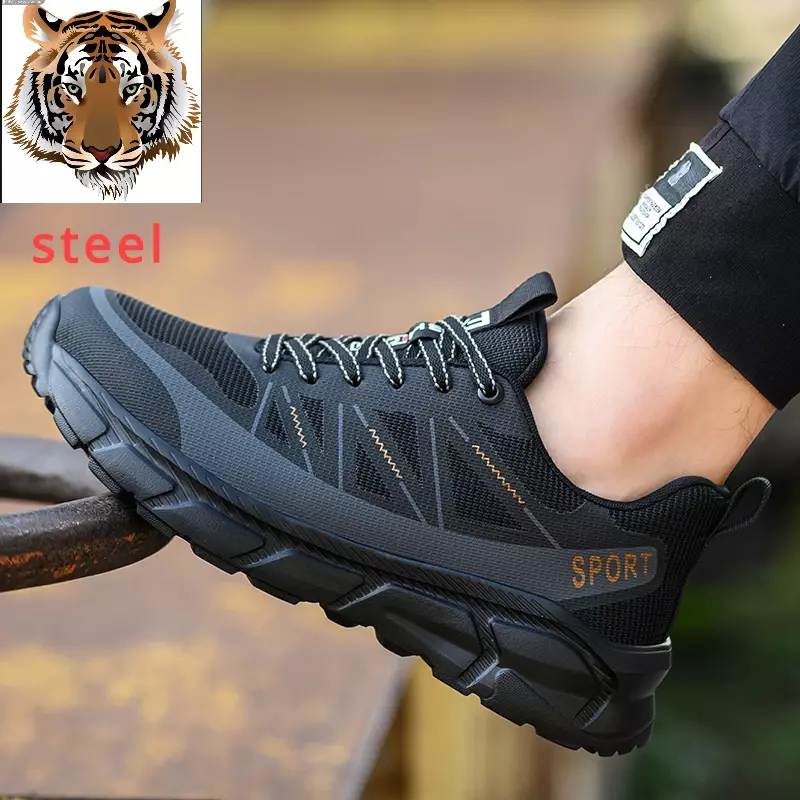 2024 Lightweight safety shoes for men and women, Work shoes, Toe Cap Steel, Work boots, Breathable trainers, Construction shoes