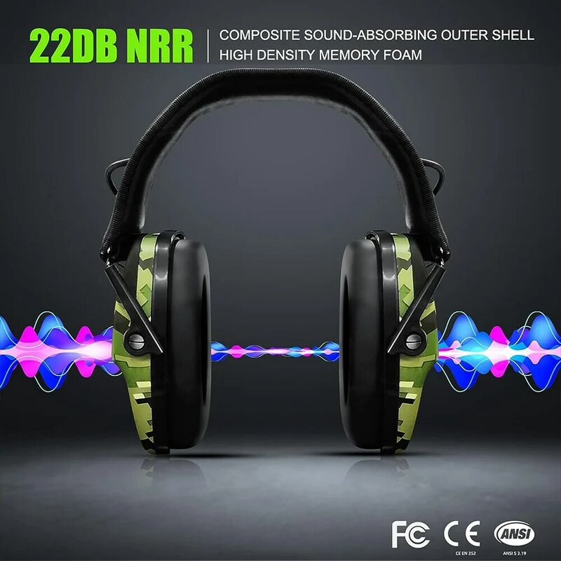HOCAZOR-auriculares con Bluetooth 5,0, orejeras electrónicas de tiro, protección auditiva, reducción activa de ruido para caza