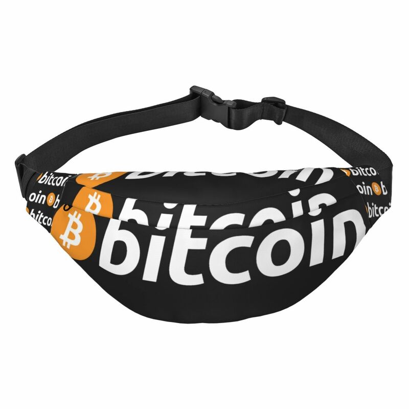 Riñonera Unisex con logotipo de Bitcoin, bolso cruzado multifunción, bolsos de pecho, paquete de cintura de viaje corto