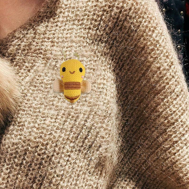 Bros lebah mewah boneka lebah pin dekorasi bros lebah kerah lencana untuk syal pakaian jaket tas sekolah