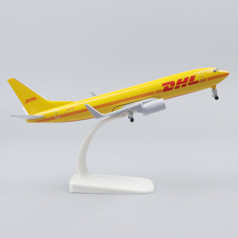 Model Pesawat Logam 20Cm 1:400 DHL B737 Bahan Logam Campuran Replika Simulasi Penerbangan Hadiah Ulang Tahun Anak Laki-laki