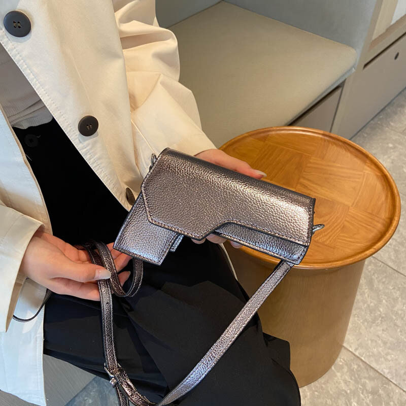 Kreatywne torby typu Crossbody kolor metalu damskie torebki na ramię śmieszne pudełko kurierskie śliczne torebki z szminką 2024