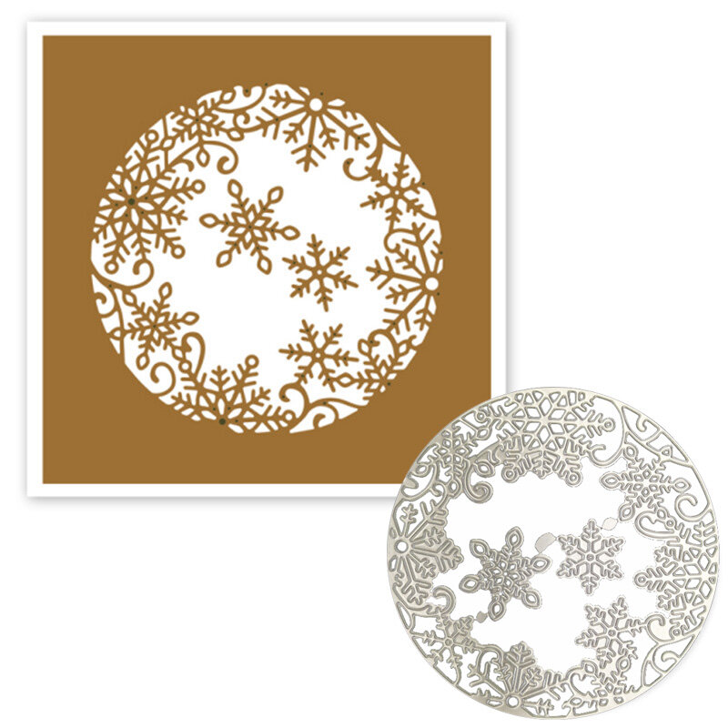 Рождественские круглые кружевные снежинки металлические пресс-формы для «сделай сам» Скрапбукинг и изготовление карт Декор тиснение ремесло высечка