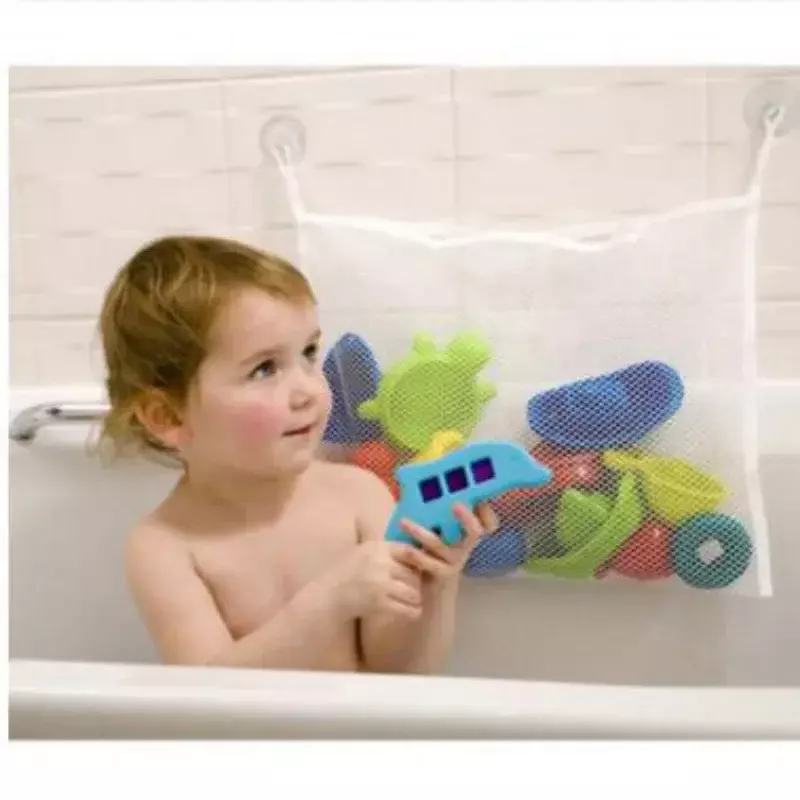 Borsa da bagno in rete per bagno per bambini cestino per cartoni animati per bambini rete per giochi per bambini rete impermeabile in tessuto sabbia giocattoli organizzatore di immagazzinaggio della spiaggia