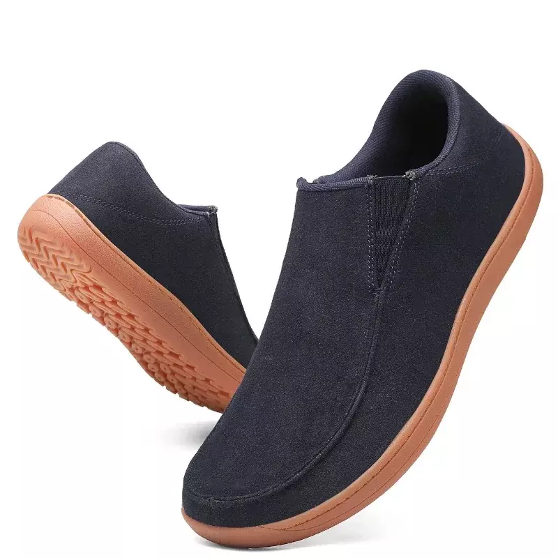 Damyuan-zapatillas de deporte de cuero para hombre, calzado informal de alta calidad, mocasines tobilleros transpirables, zapatos planos para hombre descalzos, talla grande 46