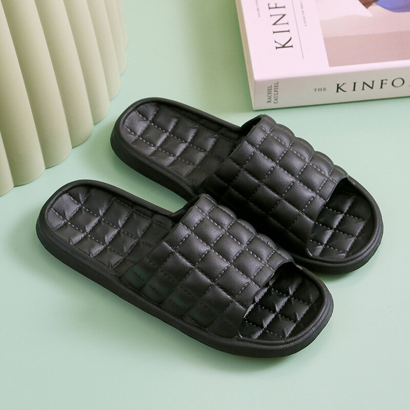 Men's Footwear Man Stripe Flat Bath Soft Slippers Summer Indoor Home Slippers Drop Shipping Sapato Masculino Male Flip-Flop