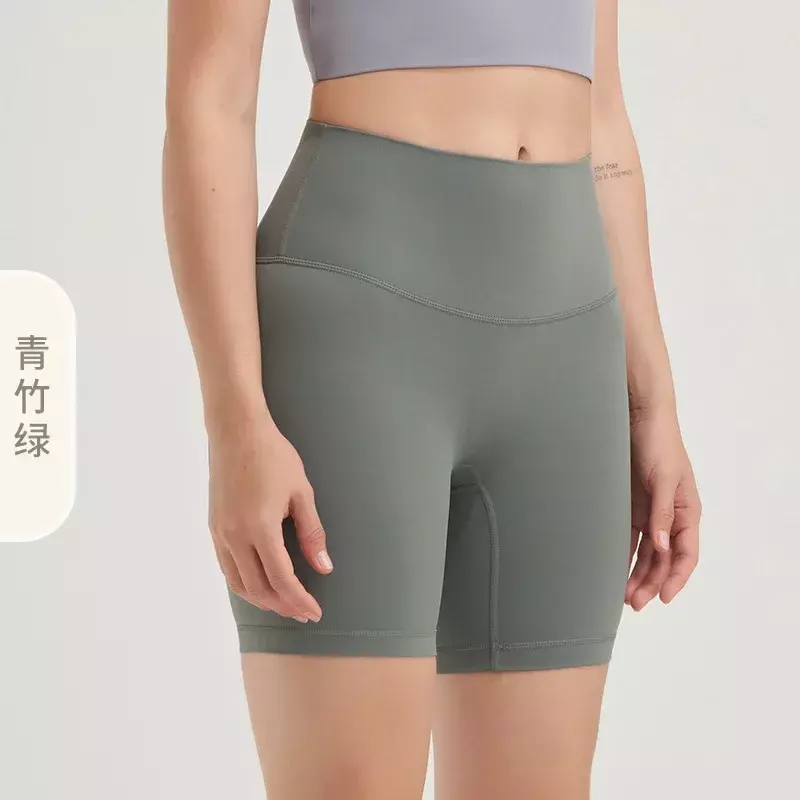 Dwustronne szlifowanie damskie spodnie do jogi Europy i Stanów Zjednoczonych brzoskwiniowe biodro bioder z wysokim stanem spodenki sportowe spodnie do fitnessu trzy-p