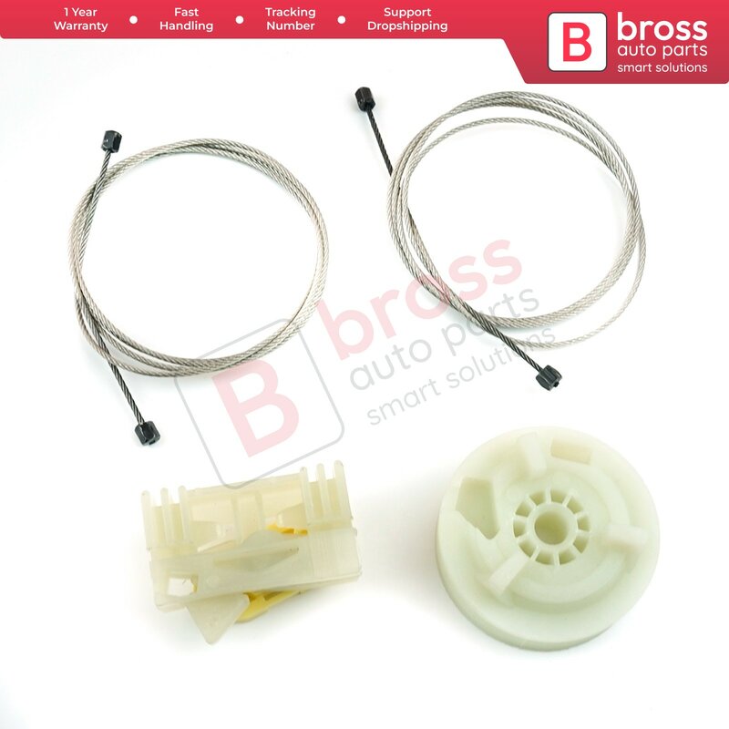 Bross Auto-onderdelen BWR367 Elektrische Ruitbediening Regulator Reparatie Kit Linker Achterdeur Voor Opel Meriva 2003-2010 Gemaakt in Turkije