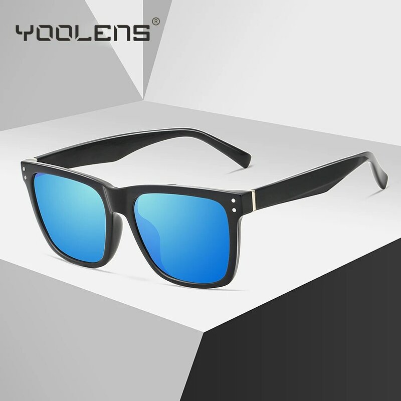 YOOLENS-Lunettes de soleil de pêche polarisées pour hommes et femmes, lunettes de soleil UV400, verres photochromiques carrés, lunettes de conduite de golf