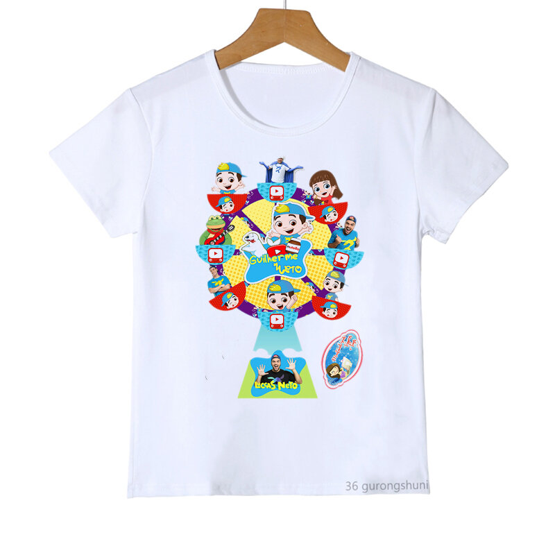 Nova venda quente crianças roupas t camisa engraçado luccas neto impressão dos desenhos animados meninos t-shirts verão casual meninos roupas moda meninas tshirts