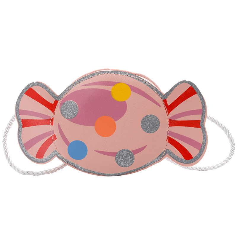 Sweet Candy-Bolso cruzado de cuero PU para niños, Cartera de hombro con dibujos animados, bonito monedero de princesa