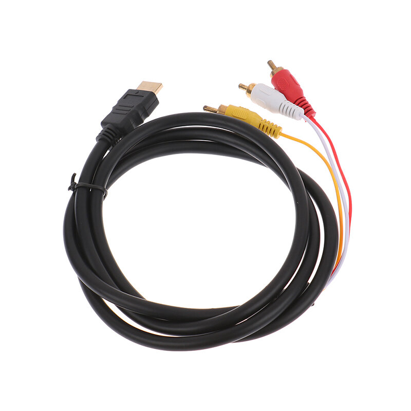 HDMI para conversor de áudio vídeo AV, cabo adaptador componente para PC e TV, 3RCA, 5ft