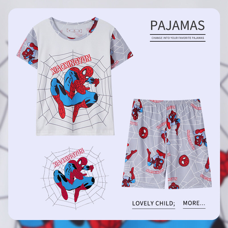 Conjuntos de pijamas de ponto infantil, calças de manga curta, roupas infantis, pijama para bebês meninas e meninos, roupas de verão