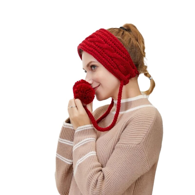 Paraorecchie invernali per adulti per donna e uomo, paraorecchie regolabili in maglia, morbide, per ragazze, per stagione