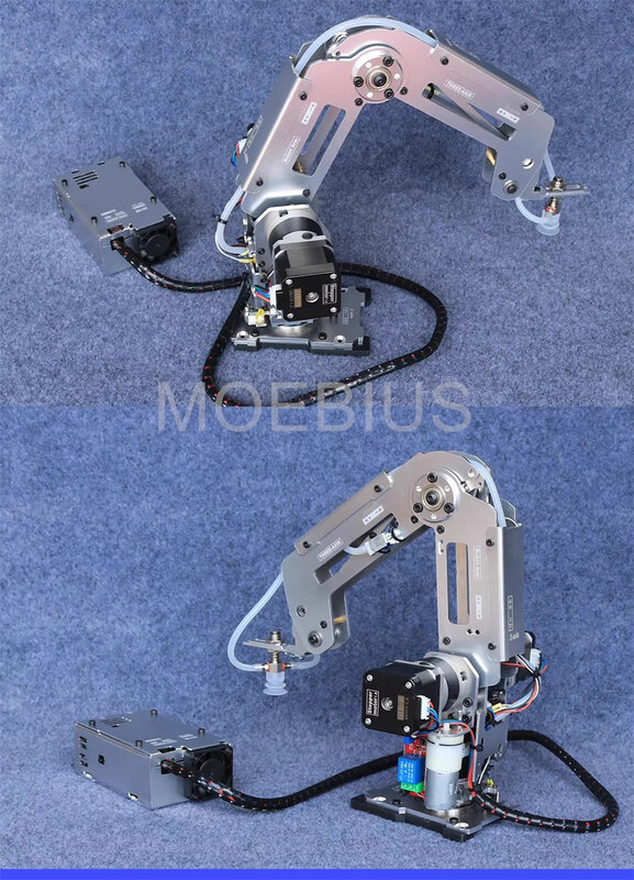 コントローラー付きmoebius-ビッグロードロボットアーム、4カップの吸引カップ、機械式クローグリッパー、ミニ産業用ストロボ