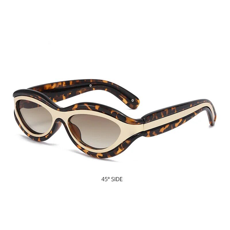Retro Small Half Frame Sunglasses Women Cat Eye Sun Glasses Trendy Modern Eyewear Fashion Luxury Brand Designer Shades With Box