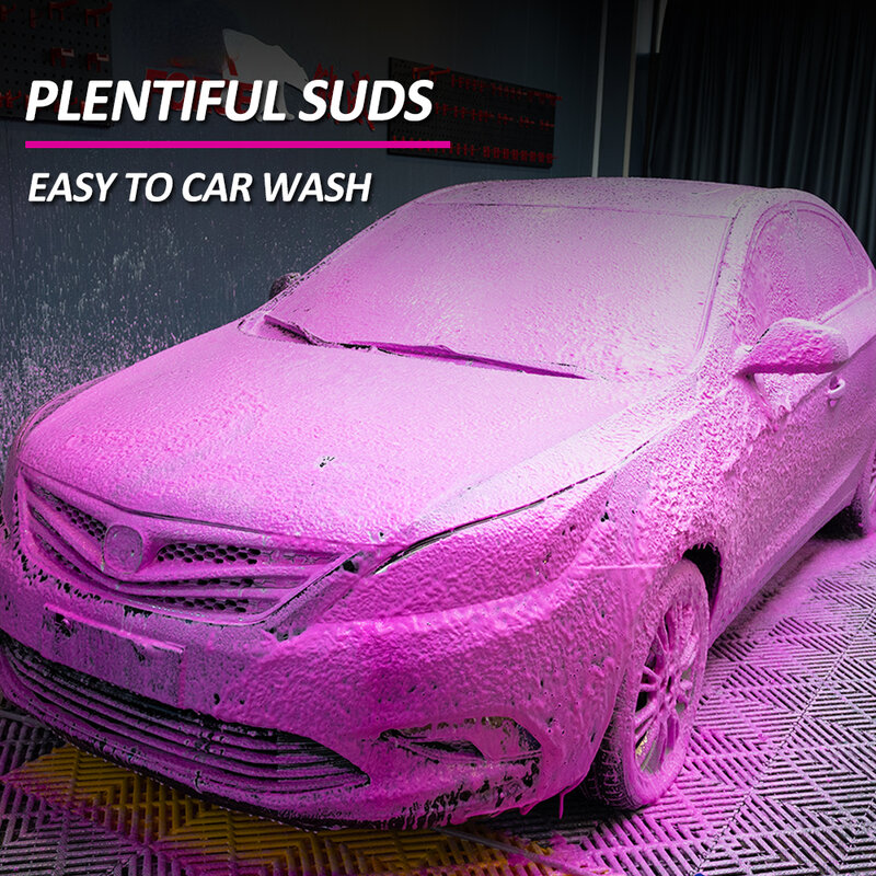 Sabonete de lavagem de carro espumante rosa Shampoo Auto Wash Limpador de espuma ativa para canhão de espuma de neve Pistola de espuma ou balde